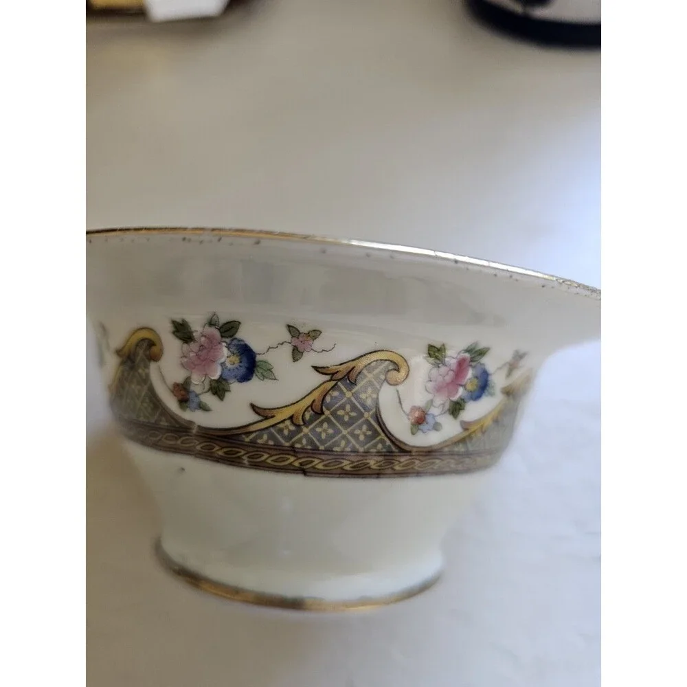 Noritake Morimura Sugar Bowl, No Lid, Handpainted Details